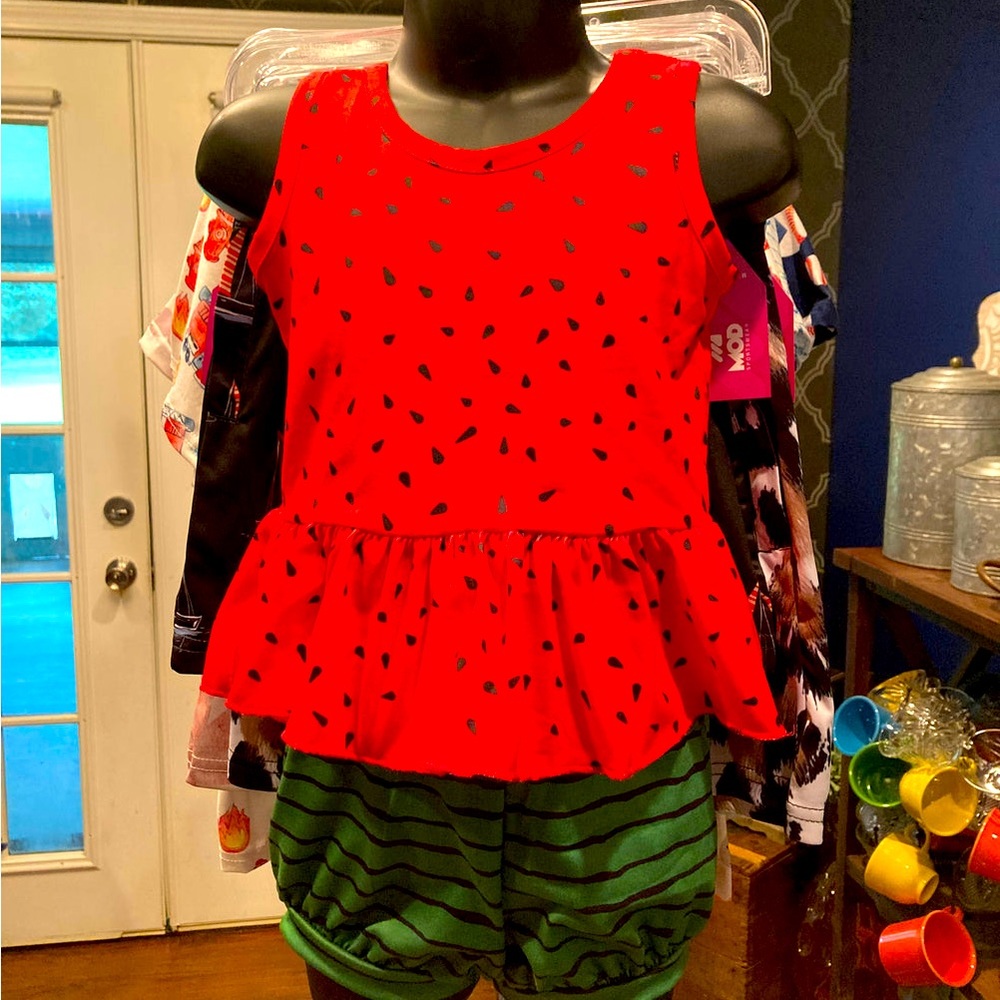 Boutique Watermelon Ruffle Set